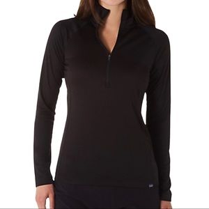 Patagonia Capilene Midweight LongSleeve Black Shirt Large Zip Neck